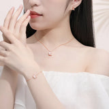 925 Silver Butterfly Charm Bracelet Rose Plated Women Hand Chain