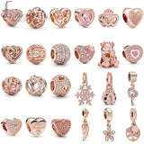 925 Silver Mix Style Flower Robot Heart Charm Bead for Pandora Bracelet