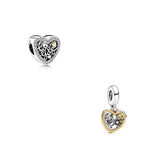 925 Silver Love You Heart Charm Pendant for Bracelets