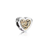 925 Silver Love You Heart Charm Pendant for Bracelets