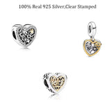 925 Silver Love You Heart Charm Pendant for Bracelets