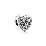 925 Silver Love You Heart Charm Pendant for Bracelets