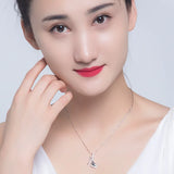 925 Silver High Heel Zircon Pendant Necklace Jewelry
