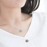 925 Silver Evil Eyes Pendant Necklace CZ Jewelry for Women