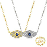 925 Silver Evil Eyes Pendant Necklace CZ Jewelry for Women