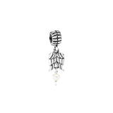 Sterling Silver 925 Waving Cat Charm Cupid Pendant Angel Wings Beads