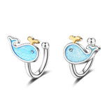 Sterling Silver Whale Stud Earrings for Kids