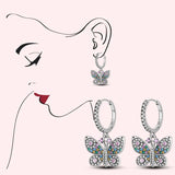 Sterling Silver Pansy Flower Cactus Earrings