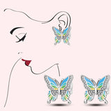 Sterling Silver Pansy Flower Cactus Earrings