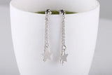 Sterling Silver Dangle Earrings with Amber Inlay
