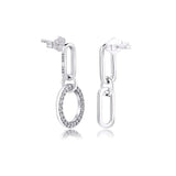 Sterling Silver Circle & Link Drop Earring