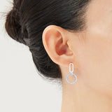 Sterling Silver Circle & Link Drop Earring