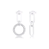 Sterling Silver Circle & Link Drop Earring