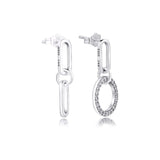 Sterling Silver Circle & Link Drop Earring