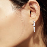 Sterling Silver Circle & Link Drop Earring