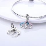 Sterling Silver Women's Bag Airplane Luggage Charms for Bracelets DIY Jewelry