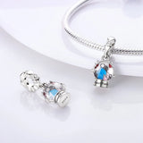 Sterling Silver Women's Bag Airplane Luggage Charms for Bracelets DIY Jewelry