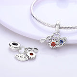 Sterling Silver Women's Bag Airplane Luggage Charms for Bracelets DIY Jewelry
