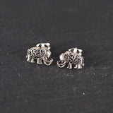 Sterling Silver Elephant Earrings Retro Style
