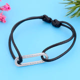 Sterling Silver Zircon Link Pendant Bracelet Red Rope Cordons