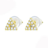 Silver Square Star Zircon Earrings