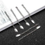 100 Stainless Steel Extender Chains w/ Charms for Jewelry Making 61x3mm