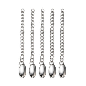 100 Stainless Steel Extender Chains w/ Charms for Jewelry Making 61x3mm