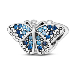 925 Silver Butterfly Charm Beads for Prata Original Bracelet Necklace