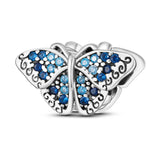 925 Silver Butterfly Charm Beads for Prata Original Bracelet Necklace