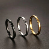 2MM Wide Silver Tungsten Carbide Rings for Women Wedding Finger Jewelry
