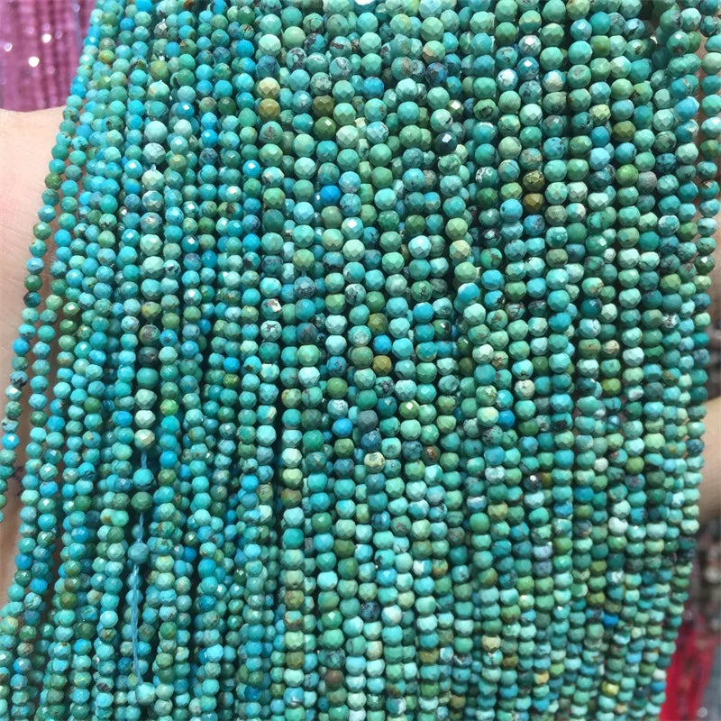 Natural Green Faceted Hubei Turquoise 2.5-3.5MM Bracelet