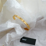 Stainless Steel Star Bangle Open Bracelet Cuff
