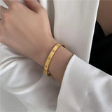 Stainless Steel Star Bangle Open Bracelet Cuff