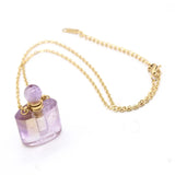 Light Yellow Perfume Bottle Amethysts Necklace