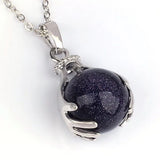 10 Pcs Silver Plated Mixed Quartz Beads Hand Shape Pendant Christmas Gift