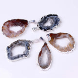 Personalized Silver Plated Agate Geode Pendant for Christmas Jewelry