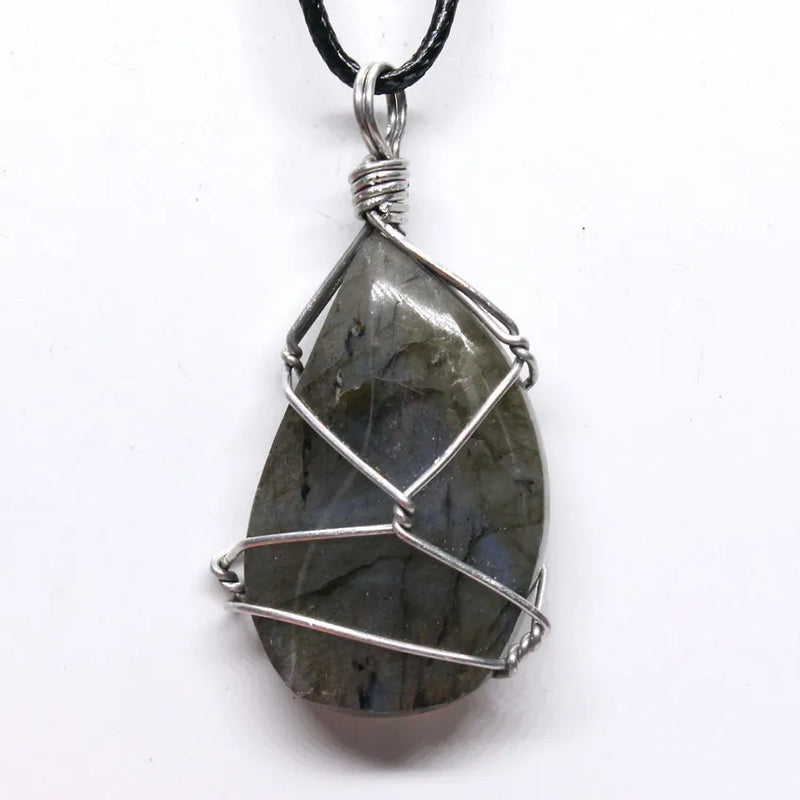 Personalized Labradorite Stone Pendant - Christmas Gift