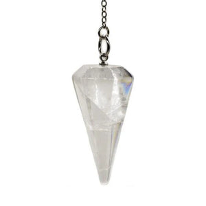 Silver Plated Healing Crystal Quartz Pyramid Pendulum