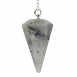 Silver Plated Healing Crystal Quartz Pyramid Pendulum
