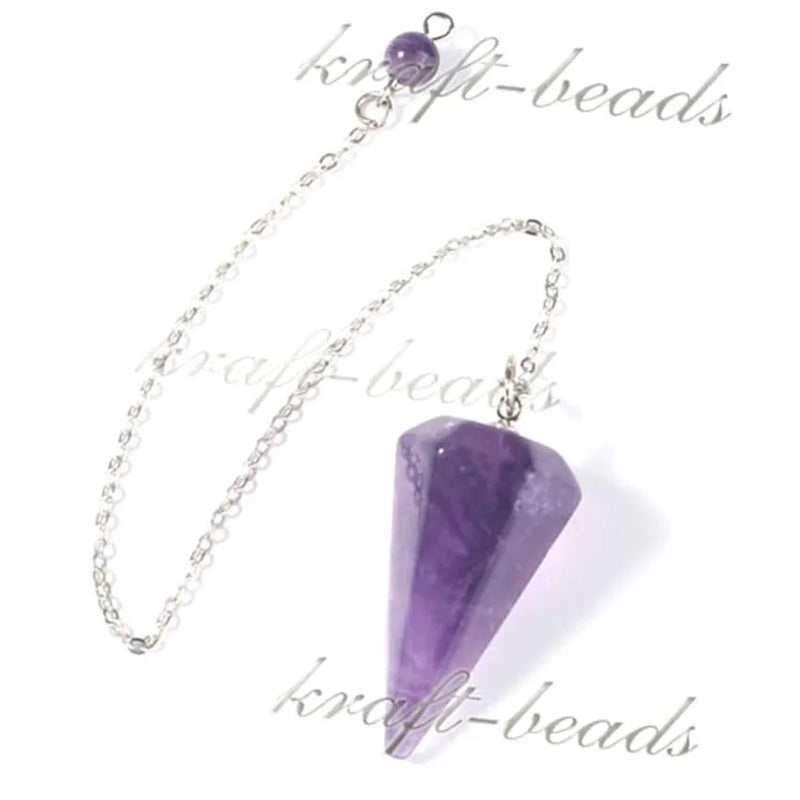 Silver Plated Healing Crystal Quartz Pyramid Pendulum