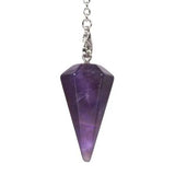 Silver Plated Healing Crystal Quartz Pyramid Pendulum