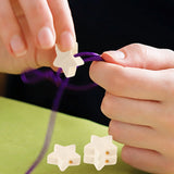 Wooden Bead Star Shaped Beads for Crafts DIY Jewelry Making