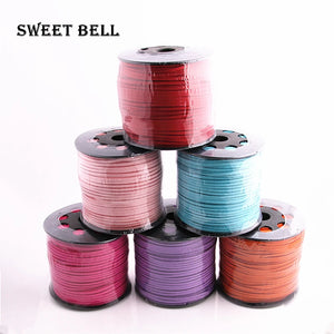 100 Yards 3x1.5mm Flat Faux Suede Cord Beading Thread SZ0001