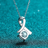 Mossan Stone Necklace Women's Lab Diamond Pendant Jewelry S925 Silver