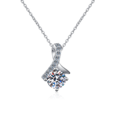 Mossan Stone Necklace Women's Lab Diamond Pendant Jewelry S925 Silver