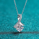 Mossan Stone Necklace Women's Lab Diamond Pendant Jewelry S925 Silver