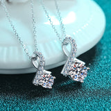 Mossan Stone Necklace Women's Lab Diamond Pendant Jewelry S925 Silver