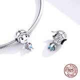 925 Sterling Silver Enamel Girl Charm Bracelet Beads