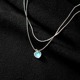 Silver Geometric Love Necklace Small Fresh Snake Bone Chain