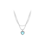 Silver Geometric Love Necklace Small Fresh Snake Bone Chain